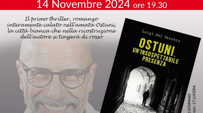 Luigi Del Vecchio al Circolo dell’Unione di Lucera per presentare “Ostuni. Un’insospettabile presenza”: Cultura e solidarietà per sostenere la lotta all’usura